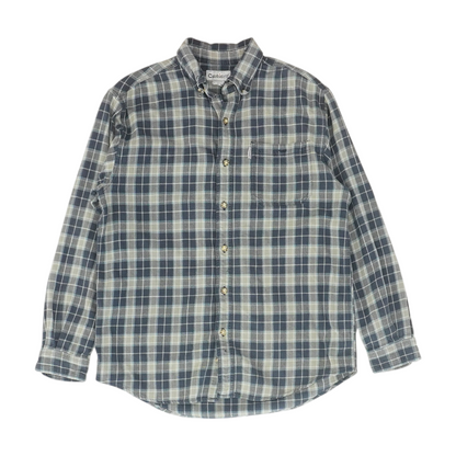 Navy Plaid Flannel Button Down