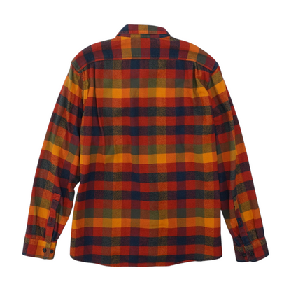 Orange Plaid Flannel Button Down