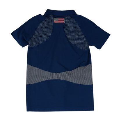 Navy Polo Knit Top