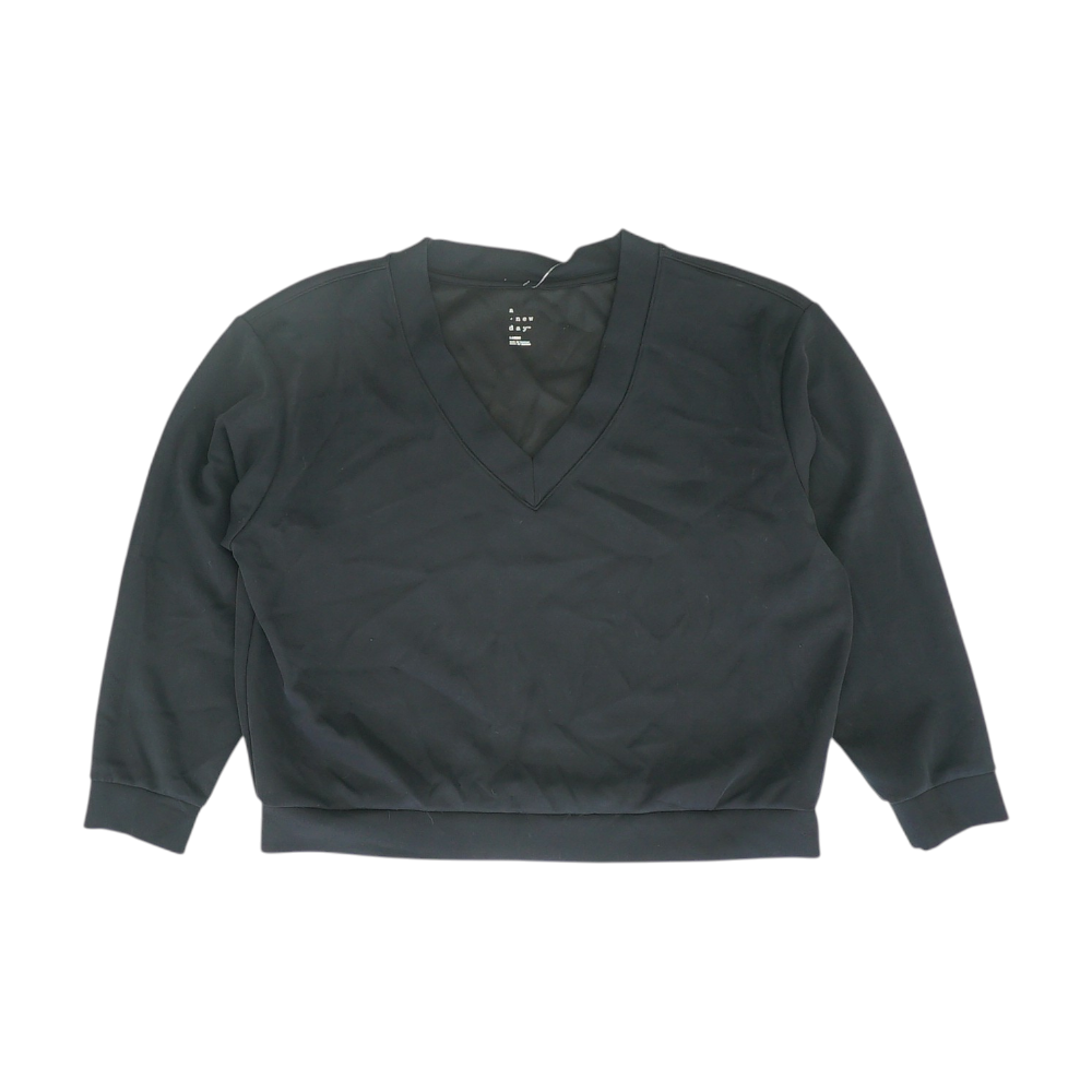 Black Solid Sweatshirt Pullover