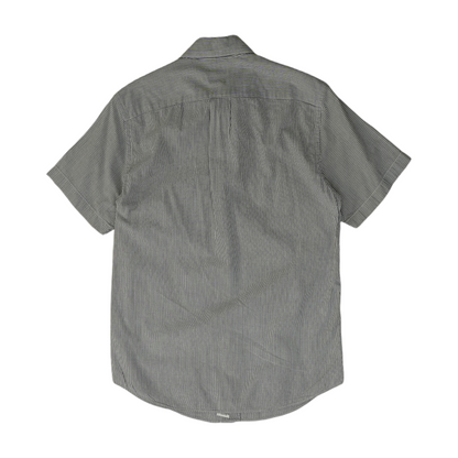 Gray Striped Short Sleeve Button Down