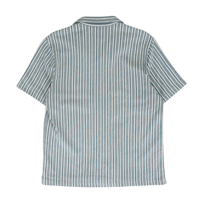 Blue Striped Short Sleeve Button Down