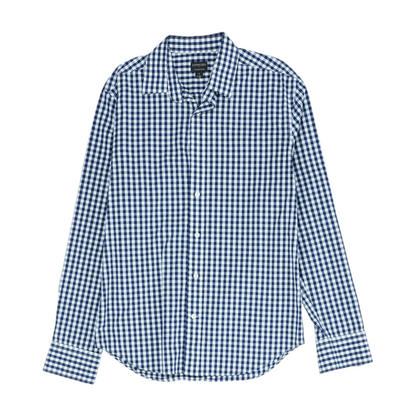 Navy Check Long Sleeve Button Down