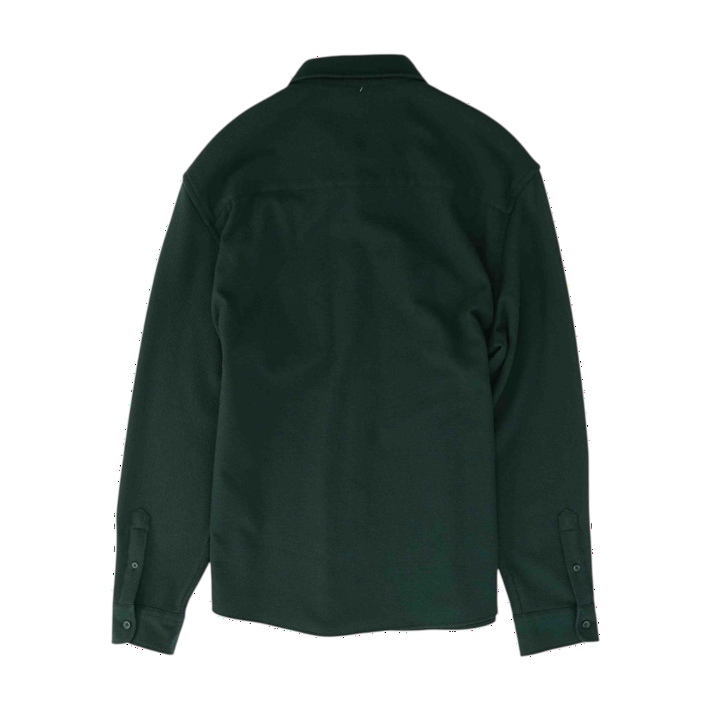 Green Solid Long Sleeve Button Down
