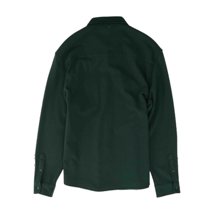 Green Solid Long Sleeve Button Down