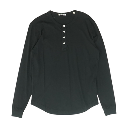 Black Solid Henley T-Shirt