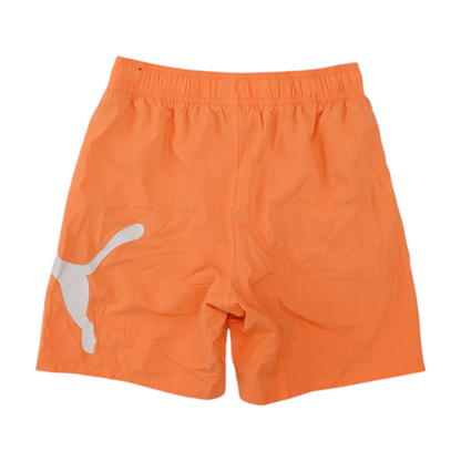 Orange Solid Active Shorts