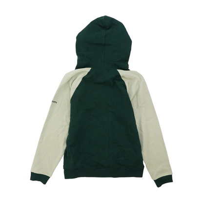 Green Color Block Hoodie Pullover
