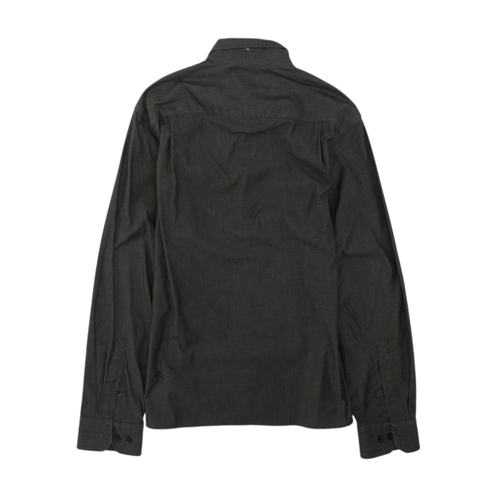 Charcoal Solid Long Sleeve Button Down
