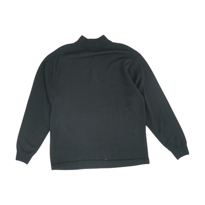Black Solid 1/4 Zip Sweater