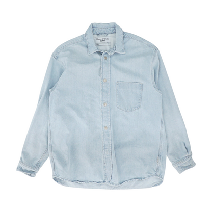 Blue Solid Denim Jacket
