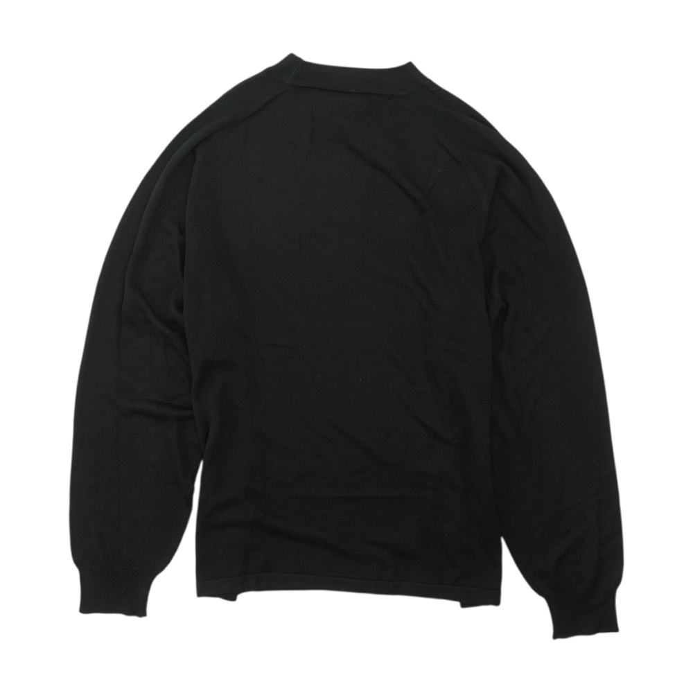 Black Solid Pullover Sweater