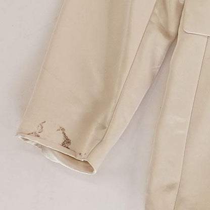 Beige Solid Blazer