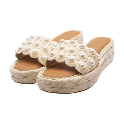 Ivory Wedged Sandals