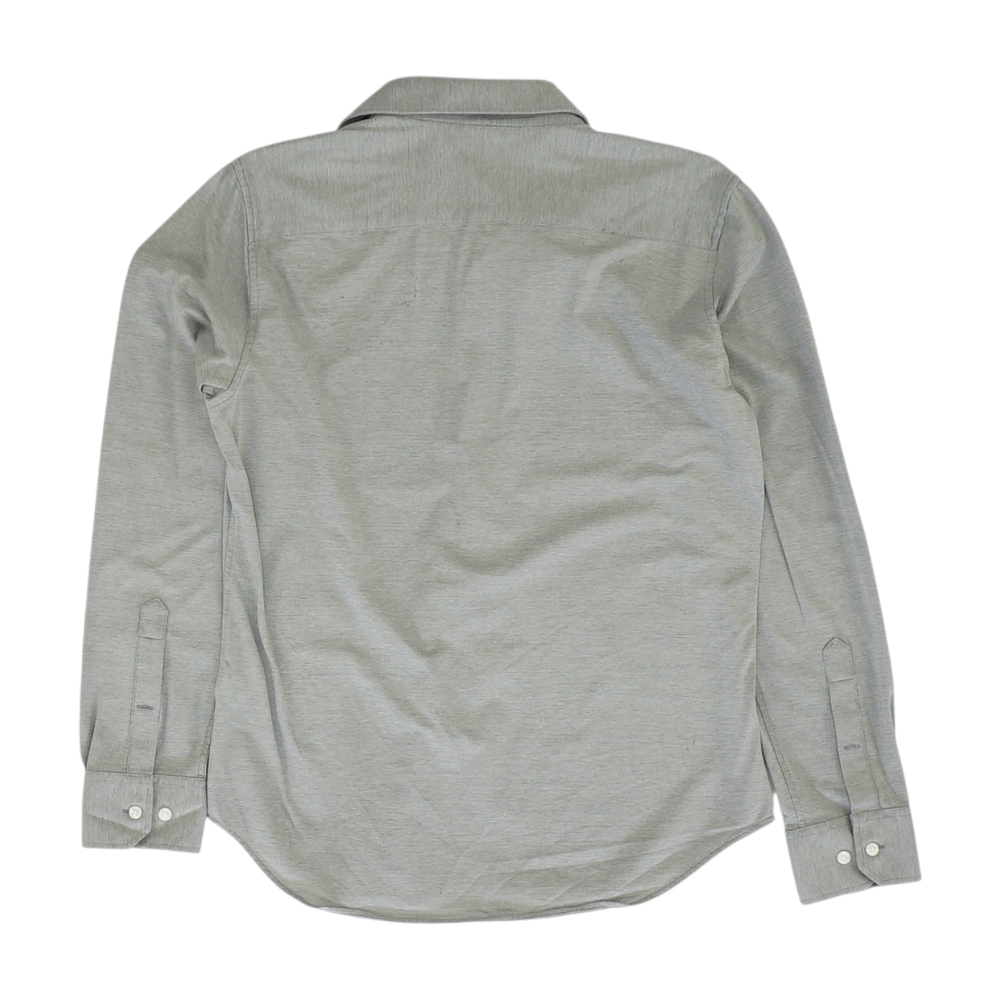 Gray Solid Long Sleeve Button Down