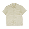 Beige Solid Short Sleeve Button Down