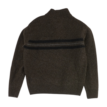 Brown Striped 1/4 Zip Sweater
