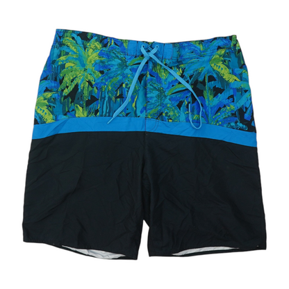 Black Tall Tropical Swim Bottom