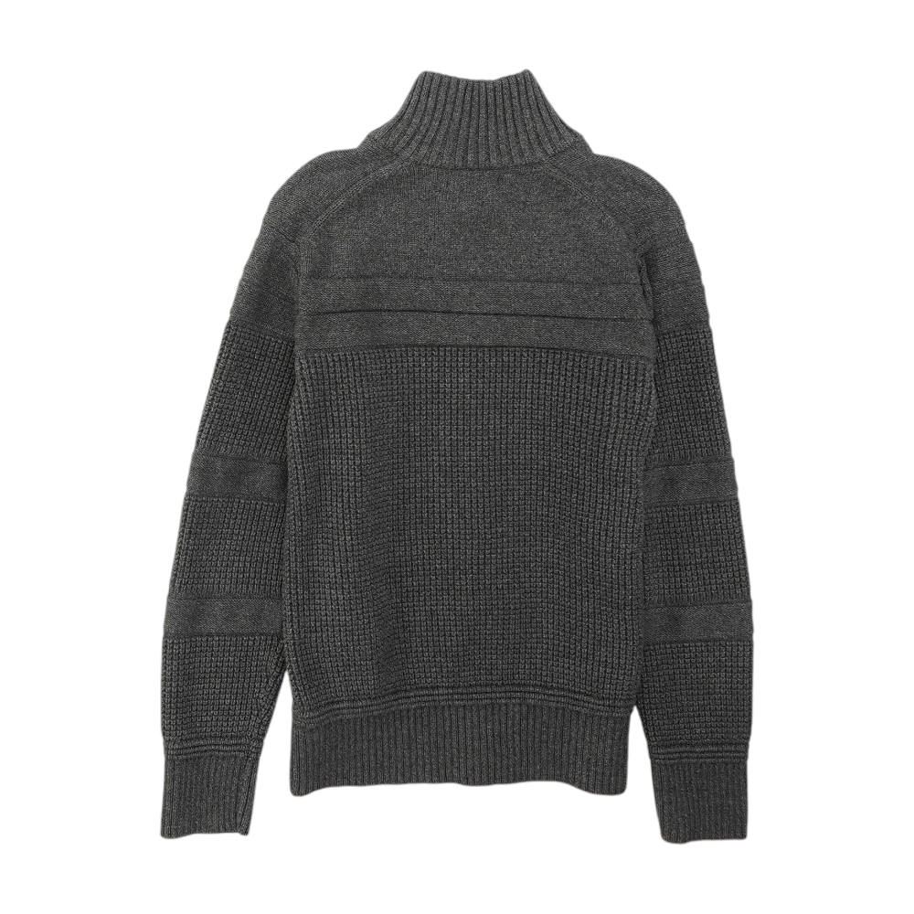 Charcoal Solid Cardigan Sweater