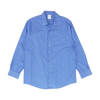 Blue Solid Long Sleeve Button Down