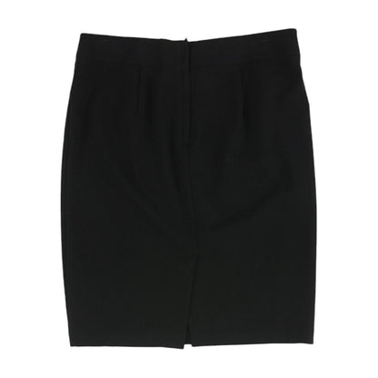 Black Solid Midi Skirt