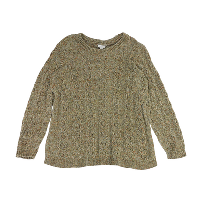 Green Abstract Pullover Sweater