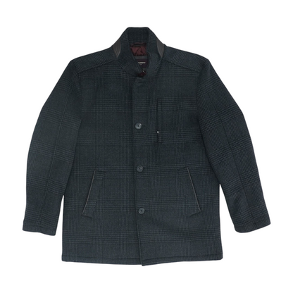 Navy Plaid Coat