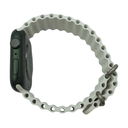 45mm Series 7 Green Smartwatch White Band Small