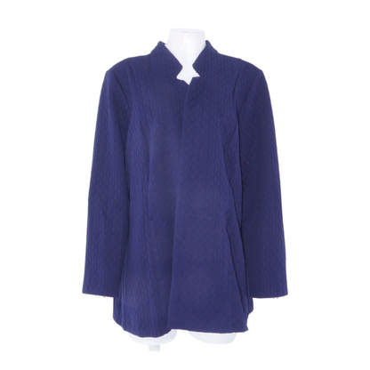 Navy Plus Size Houndstooth Cardigan Sweater