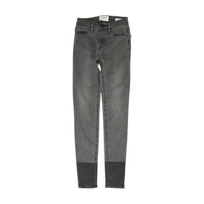 Gray Solid High Rise Skinny Leg Jeans