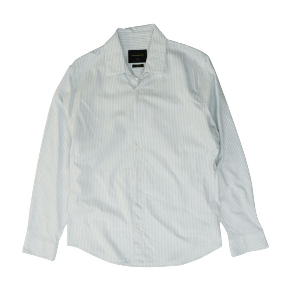 White Striped Long Sleeve Button Down