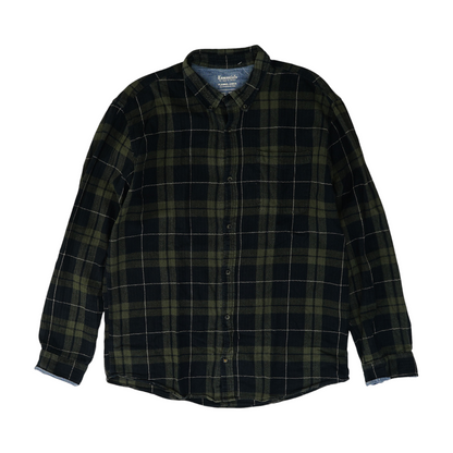 Green Plaid Flannel Button Down