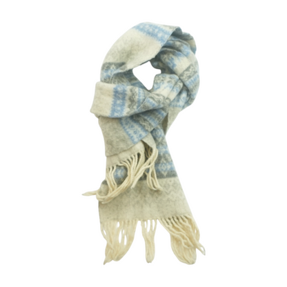 Gray Print Wool Scarf