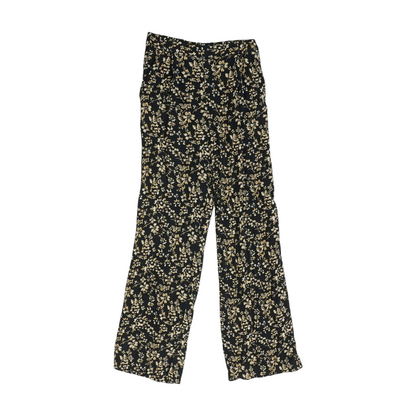 Black Floral Regular Pants