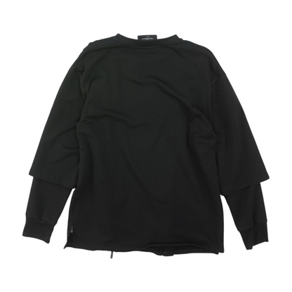 Black Solid Sweatshirt Pullover