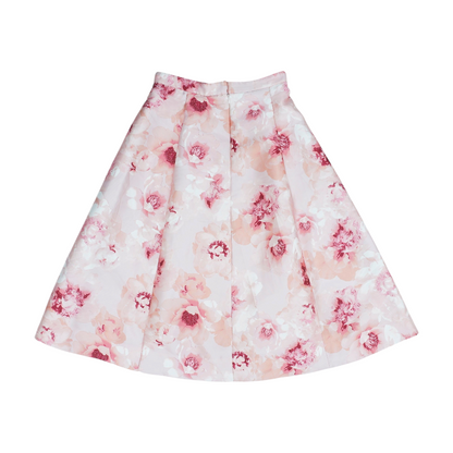 Pink Floral Midi Skirt
