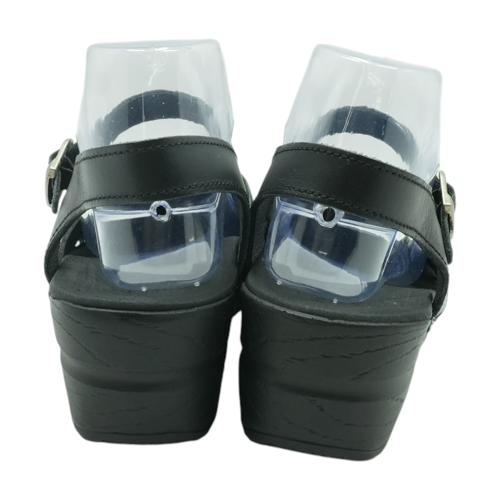 Sanita Black Wedged Sandals – Image 3