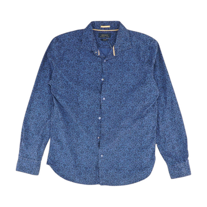 Blue Print Long Sleeve Button Down