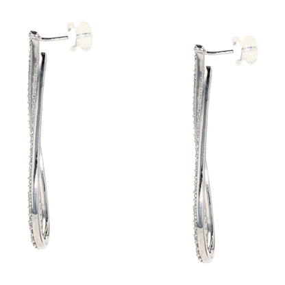 1 1/4 ctw 14K White Gold Diamond Statement Earrings