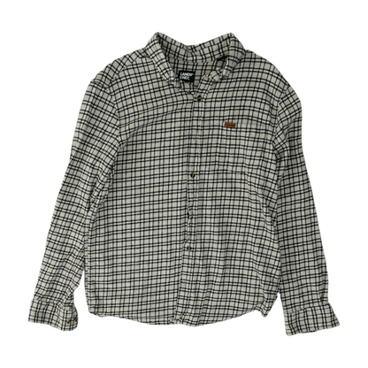 Gray Plaid Flannel Button Down