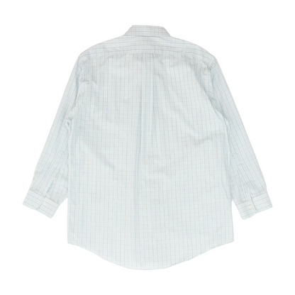 White Plaid Long Sleeve Button Down
