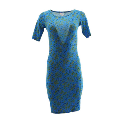 Blue Geometric Midi Dress