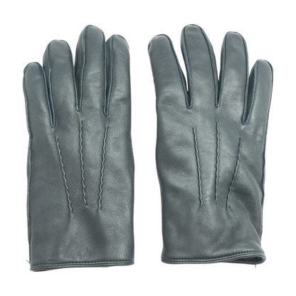 Navy Leather Gloves