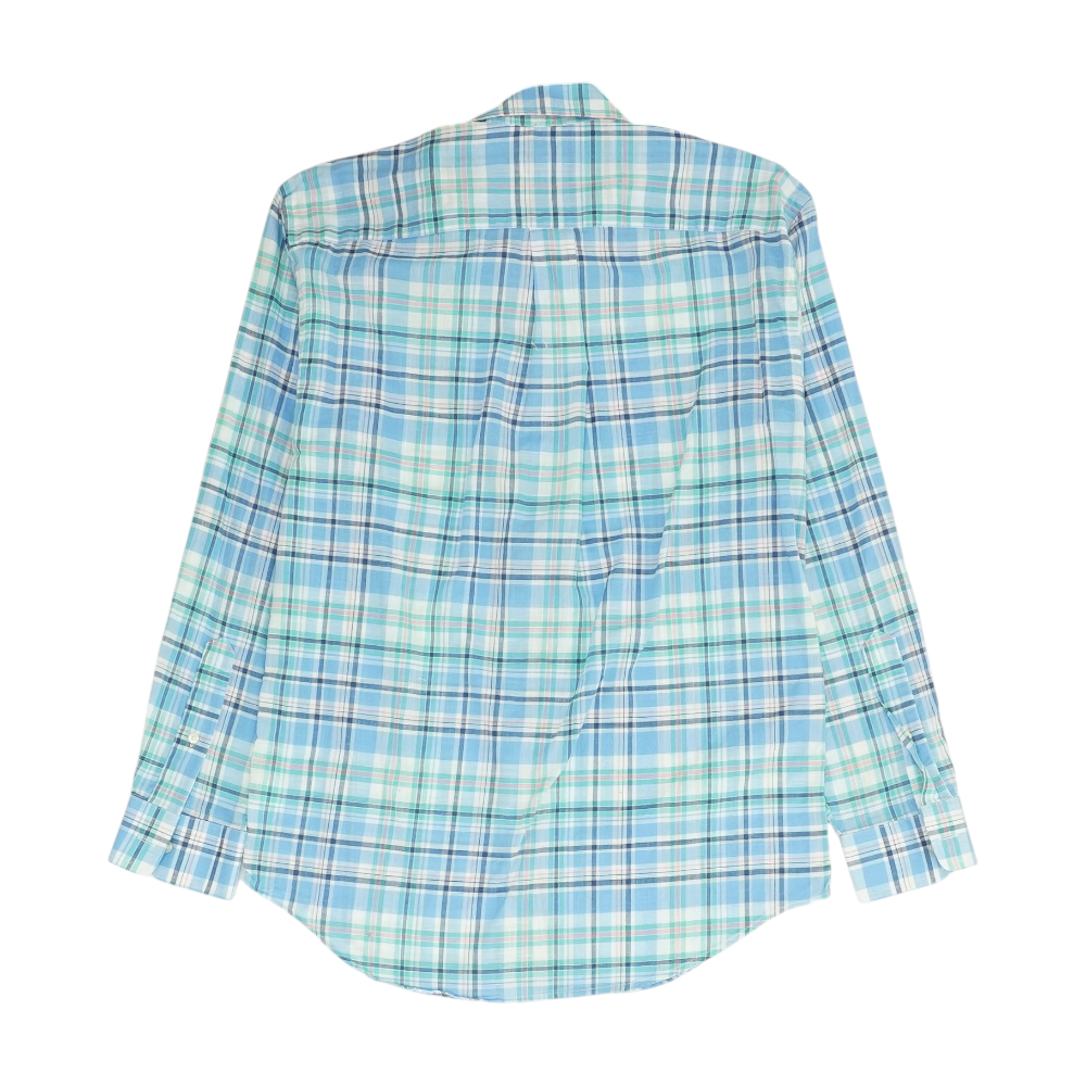 Blue Plaid Long Sleeve Button Down