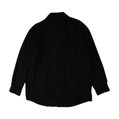 Black Solid Long Sleeve Button Down