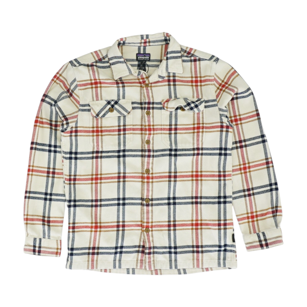 Beige Plaid Flannel Button Down