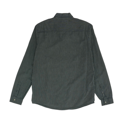 Green Striped Long Sleeve Button Down