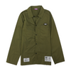 Green Solid Long Sleeve Button Down