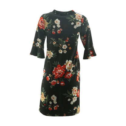 Black Floral Maternity Mini Dress