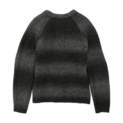 Gray Striped Pullover Sweater